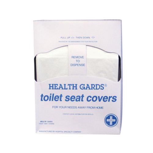 Health Gards® Toilet Seat Covers, White. 1/4 Fold,