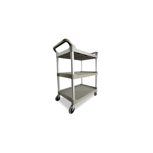 Service Cart with 4 In Swivel Casters, Platinum
