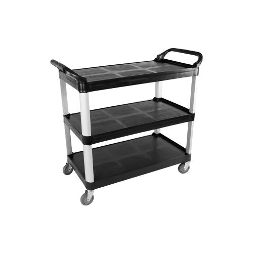 Globe™ Utility Cart 3-Shelf, 33" X 17" X 37", Black, 400Lb Capacity, Sold Individually